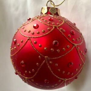 Big Round Red Glass Christmas Tree Ornament